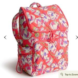 Vera Bradley Cooler Backpack Swirling Poppies in Featherweight Quilted